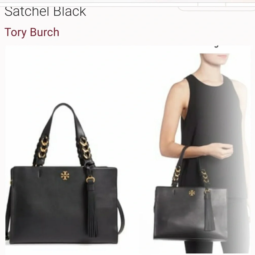 💯$578 Tory Burch Brooke Smooth Leather Satchel Bag - Picture 15 of 16